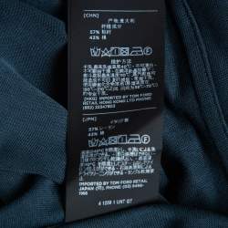 Tom Ford Navy Blue Stretch Knit Button Front Shirt XL