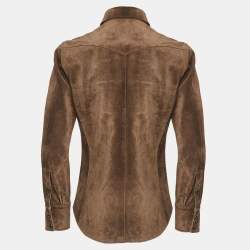 Tom Ford Brown Suede Button Front Shirt L