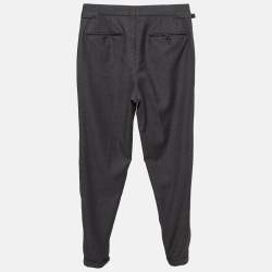 Tom Ford Grey Wool Regular Buckled Waist Trousers XS