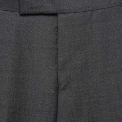 Tom Ford Grey Wool Regular Buckled Waist Trousers XS