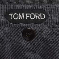 Tom Ford Grey Wool Regular Buckled Waist Trousers XS