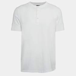 Tom Ford White Jersey Buttoned Crew Neck T-Shirt XXL