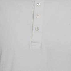 Tom Ford White Jersey Buttoned Crew Neck T-Shirt XXL