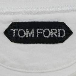 Tom Ford White Jersey Buttoned Crew Neck T-Shirt XXL