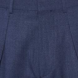 Tom Ford Dark Blue Wool & Silk Regular Fit Trousers S
