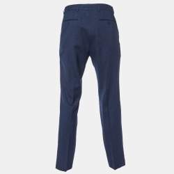 Tom Ford Dark Blue Wool & Silk Regular Fit Trousers S
