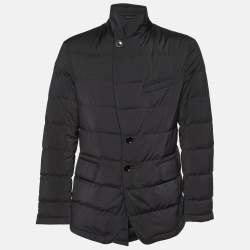 Tom Ford Black Synthetic Zip-Up Puffer Jacket XL