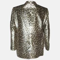 Tom Ford Metallic Leopard Print Lurex Crepe Blazer 4XL
