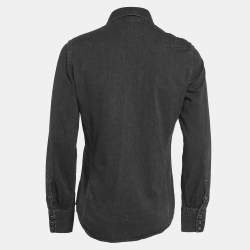 Pre Owned Tom Ford Black Faded Denim Button Front Shirt M