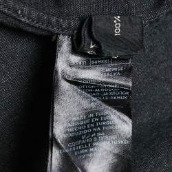 Pre Owned Tom Ford Black Faded Denim Button Front Shirt M