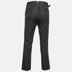Tom Ford Black Pinstripe Wool Formal Trousers S