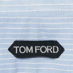 Tom Ford Blue Pinstripe Cotton Long Sleeve Shirt M