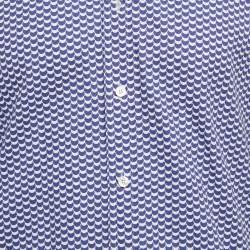 Pre Owned Tom Ford Blue Printed Cotton Long Sleeve Shirt M