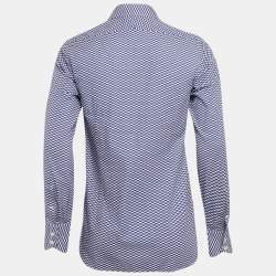 Pre Owned Tom Ford Blue Printed Cotton Long Sleeve Shirt M