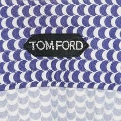 Pre Owned Tom Ford Blue Printed Cotton Long Sleeve Shirt M