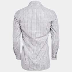 Pre Owned Tom Ford Grey Checks Cotton Long Sleeve Shirt M