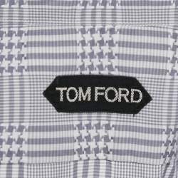 Pre Owned Tom Ford Grey Checks Cotton Long Sleeve Shirt M