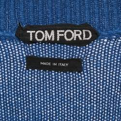 Tom Ford Navy Blue Cashmere Knit V-Neck Sweater XL