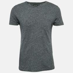 Tom Ford Dark Grey Cotton Crew Neck T-Shirt M
