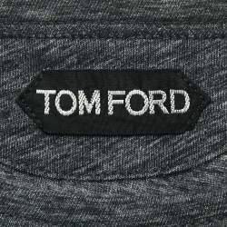 Tom Ford Dark Grey Cotton Crew Neck T-Shirt M