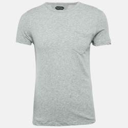 مملوكة مسبقًا Tom Ford Light Grey Cotton Crew Neck T-Shirt M