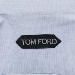 Pre Owned Tom Ford Blue Cotton Button Front Shirt XL