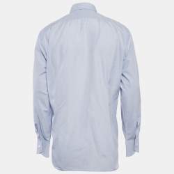 Pre Owned Tom Ford Blue Cotton Button Front Shirt XL