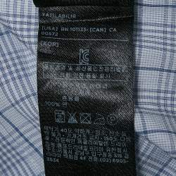 Tom Ford Blue Tartan Pattern Cotton Button Front Shirt XL