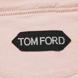 Tom Ford Pink Cotton V-Neck T-Shirt S