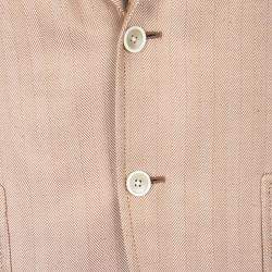 مملوكة مسبقًا Tom Ford Orange Herringbone Pattern Silk Blazer L