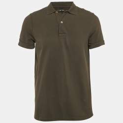 Pre Owned Tom Ford Green Cotton Pique Polo T-Shirt L