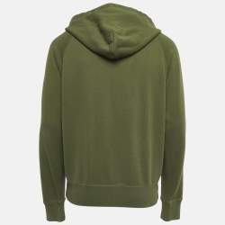 Pre Owned Tom Ford Green Cotton Knit Zip-Up Hooded Sweatshirt XL
