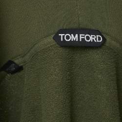 Pre Owned Tom Ford Green Cotton Knit Zip-Up Hooded Sweatshirt XL