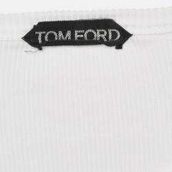 Tom Ford White Rib Knit Full Sleeve T-Shirt XXL