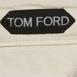 Tom Ford White Cotton Gabardine Cargo Pants XL