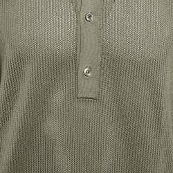 Tom Ford Green Knit Henley Neck T-Shirt XXL