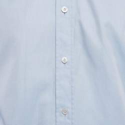Pre Owned Tom Ford Blue Cotton Double Cuff Shirt XL