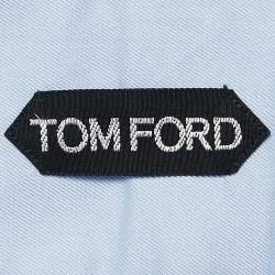 Pre Owned Tom Ford Blue Cotton Double Cuff Shirt XL
