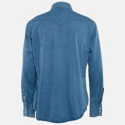 Tom Ford Blue Denim Button Front Shirt XXL