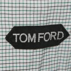 Tom Ford Green Checks Cotton Button Front Shirt XXXL