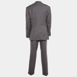 Tom Ford Grey Striped Wool Single Breasted Pants Suit Set 4XL/5XL