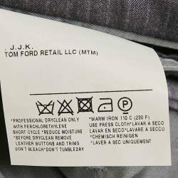 Tom Ford Grey Striped Wool Single Breasted Pants Suit Set 4XL/5XL