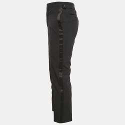 Tom Ford Black Wool Side Stripe Formal Trousers M
