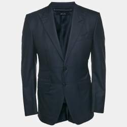 مملوكة مسبقًا Tom Ford Navy Blue Wool Tailored Blazer S