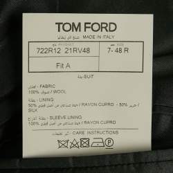 Tom Ford Black Wool Satin Trim Shawl Collar Blazer M