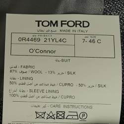 Pre Owned Tom Ford Grey Canvas Wool Single Breasted Blazer S