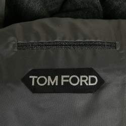Pre Owned Tom Ford Grey Canvas Wool Single Breasted Blazer S
