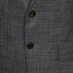 Pre Owned Tom Ford Grey Canvas Wool Single Breasted Blazer S