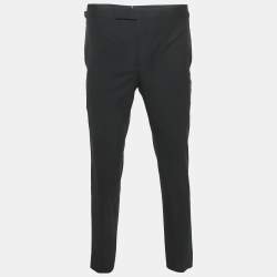 Tom Ford Black Wool Side Stripe Formal Trousers M