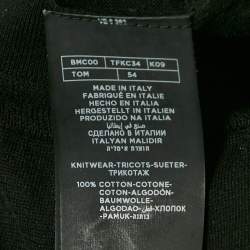 Pre Owned Tom Ford Black Cotton Knit Polo T-Shirt XXL